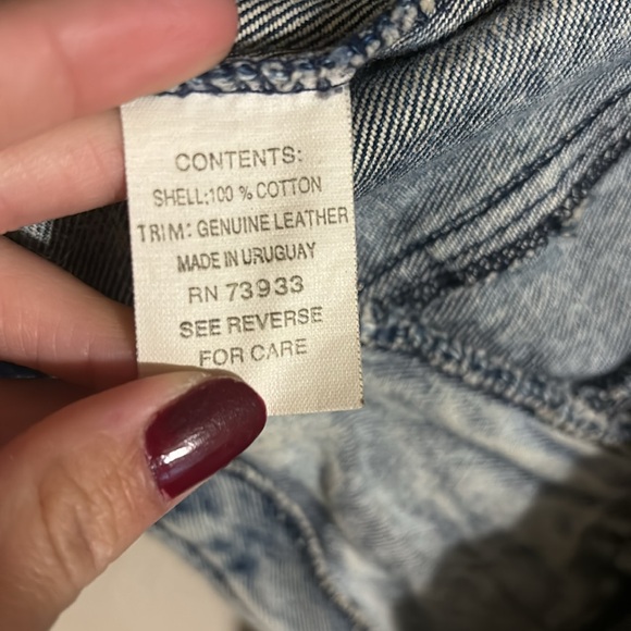 VTG Havoc Jean jacket with leather fringe size medium - Picture 5 of 9